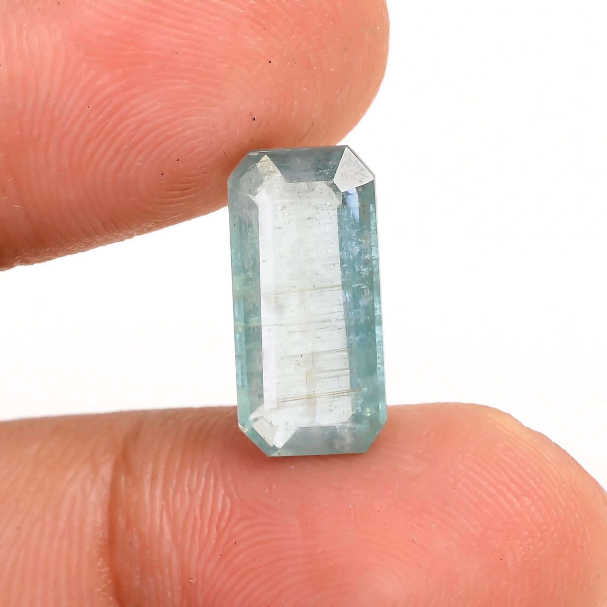 Light Green Kyanite Radiant Shape Cut Stone Loose Gemstone For Making Jewelry 4.5 Ct. 14X6X4 MM Y-9725