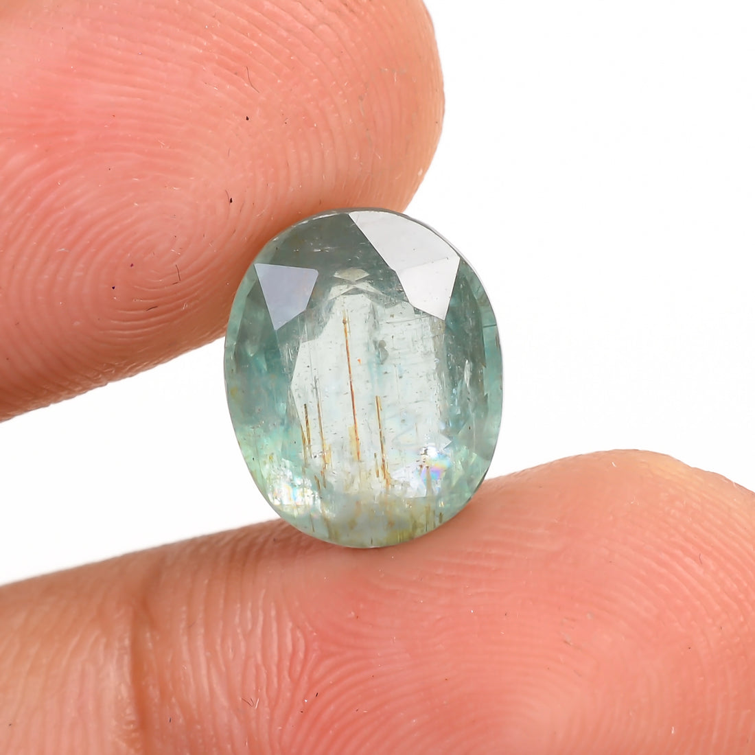 Light Green Kyanite Oval Shape Cut Stone Loose Gemstone For Making Jewelry 4.5 Ct. 11X9X4 MM Y-9726