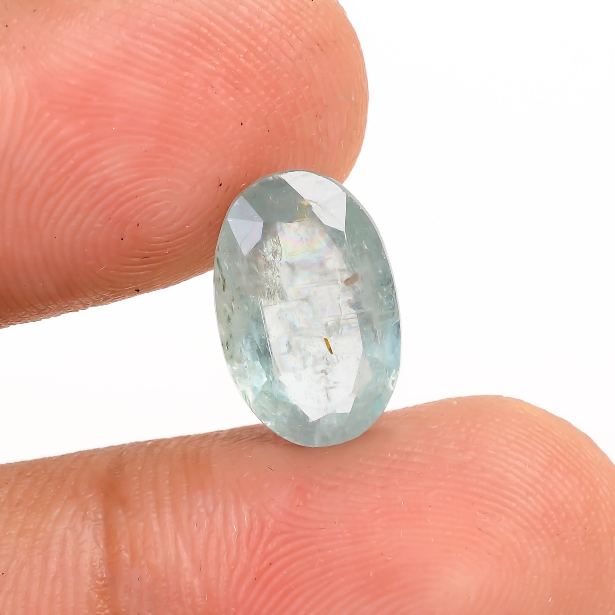 Light Green Kyanite Oval Shape Cut Stone Loose Gemstone For Making Jewelry 3.5 Ct. 12X7X3 MM Y-9731