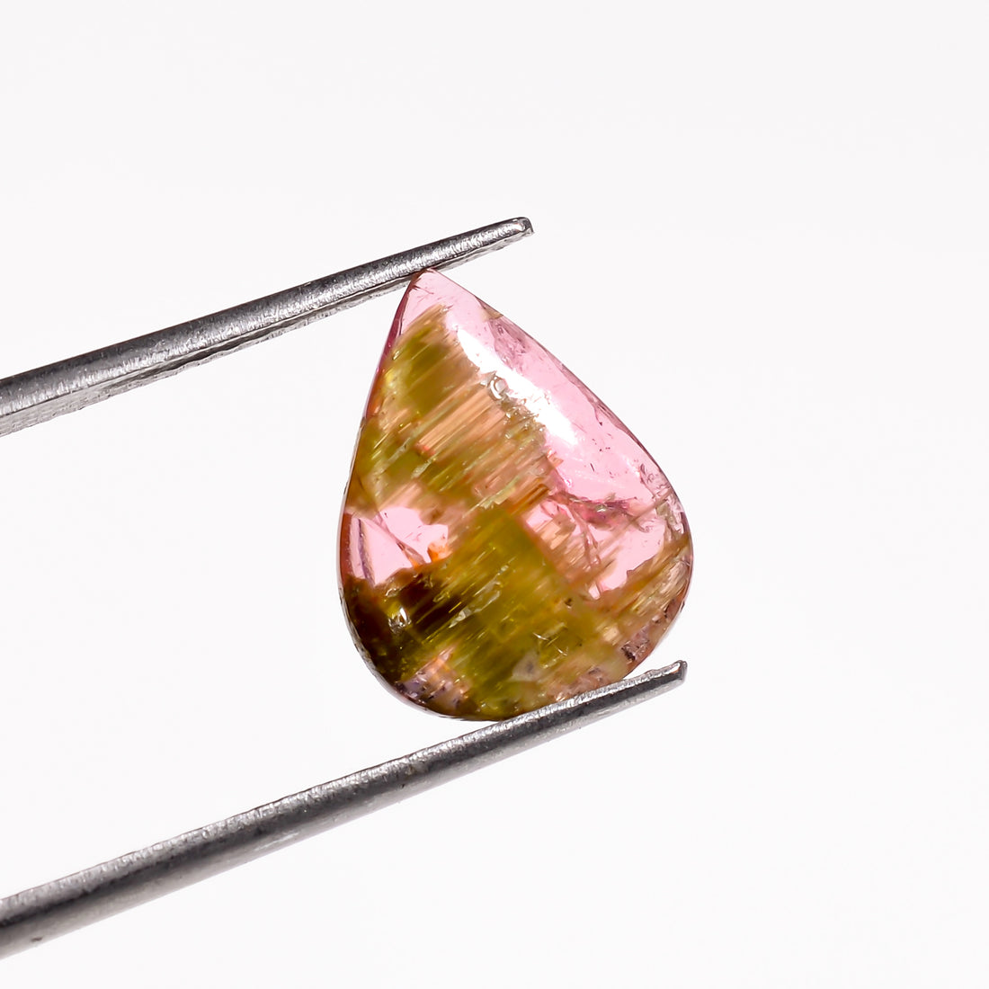 Natural Tourmaline With Rare Cats Eye Effect Pear Shape Cabochon Loose Gemstone  2.5 Ct. 12X9X2 mm Y-9819
