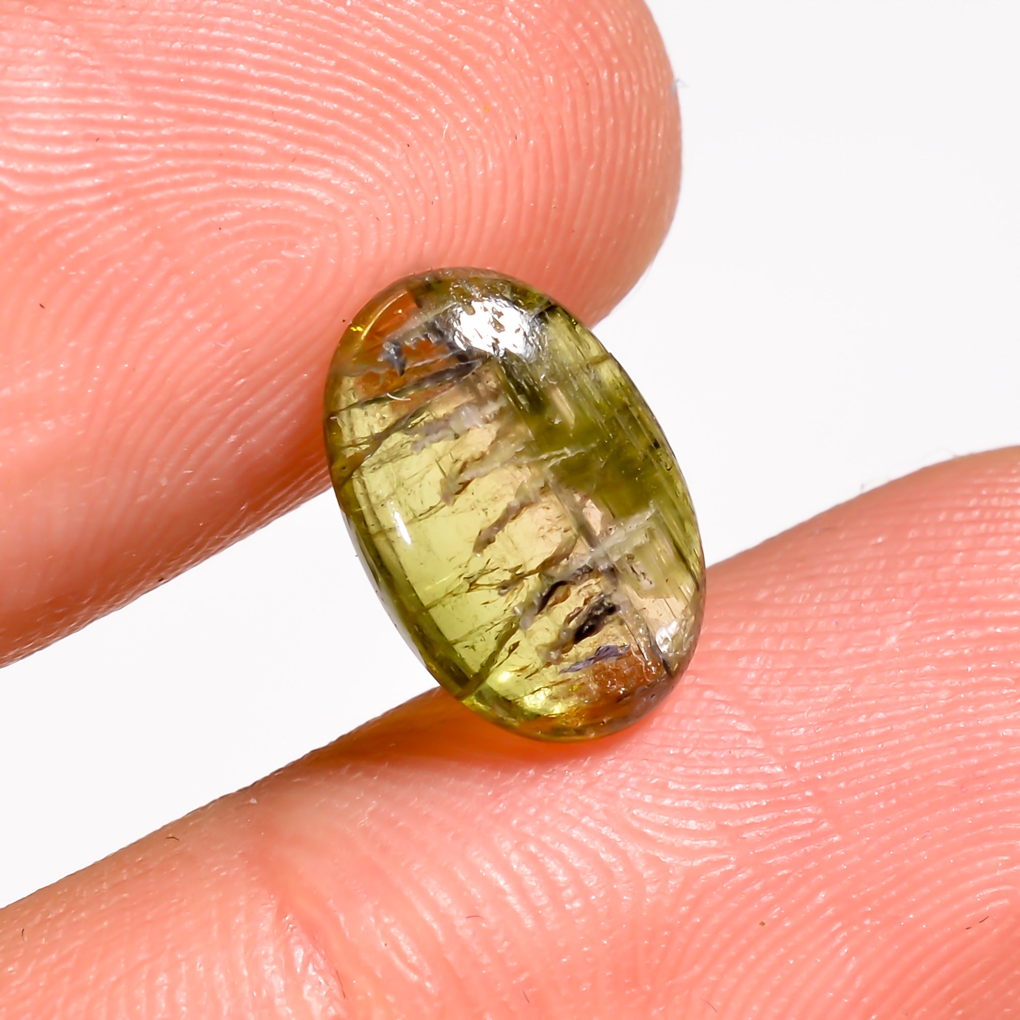 Natural Tourmaline With Rare Cats Eye Effect Oval Shape Cabochon Loose Gemstone  2 Ct. 11X7X2 mm Y-9820