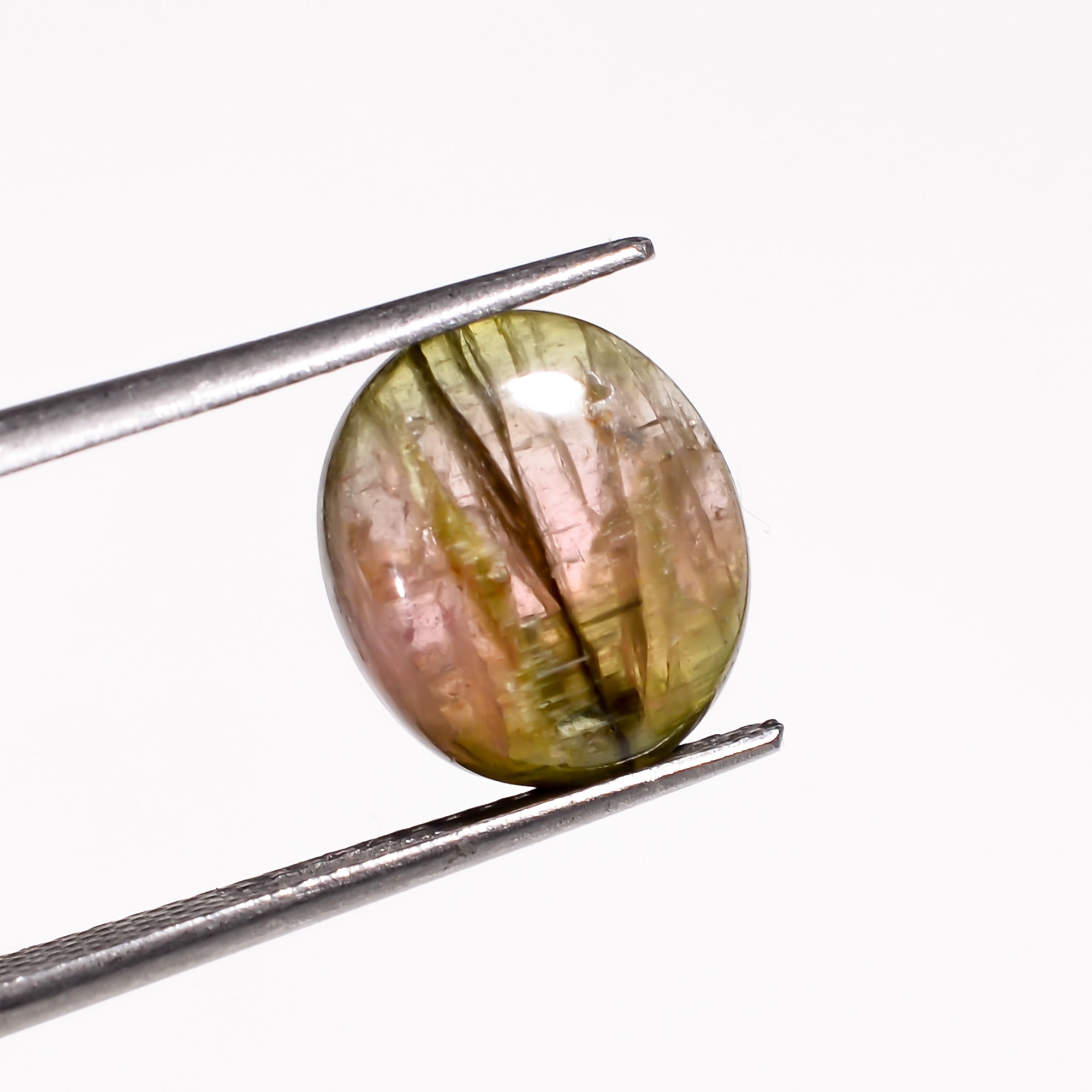 Natural Tourmaline With Rare Cats Eye Effect Oval Shape Cabochon Loose Gemstone 3 Ct.10X9X3 mm Y-9821