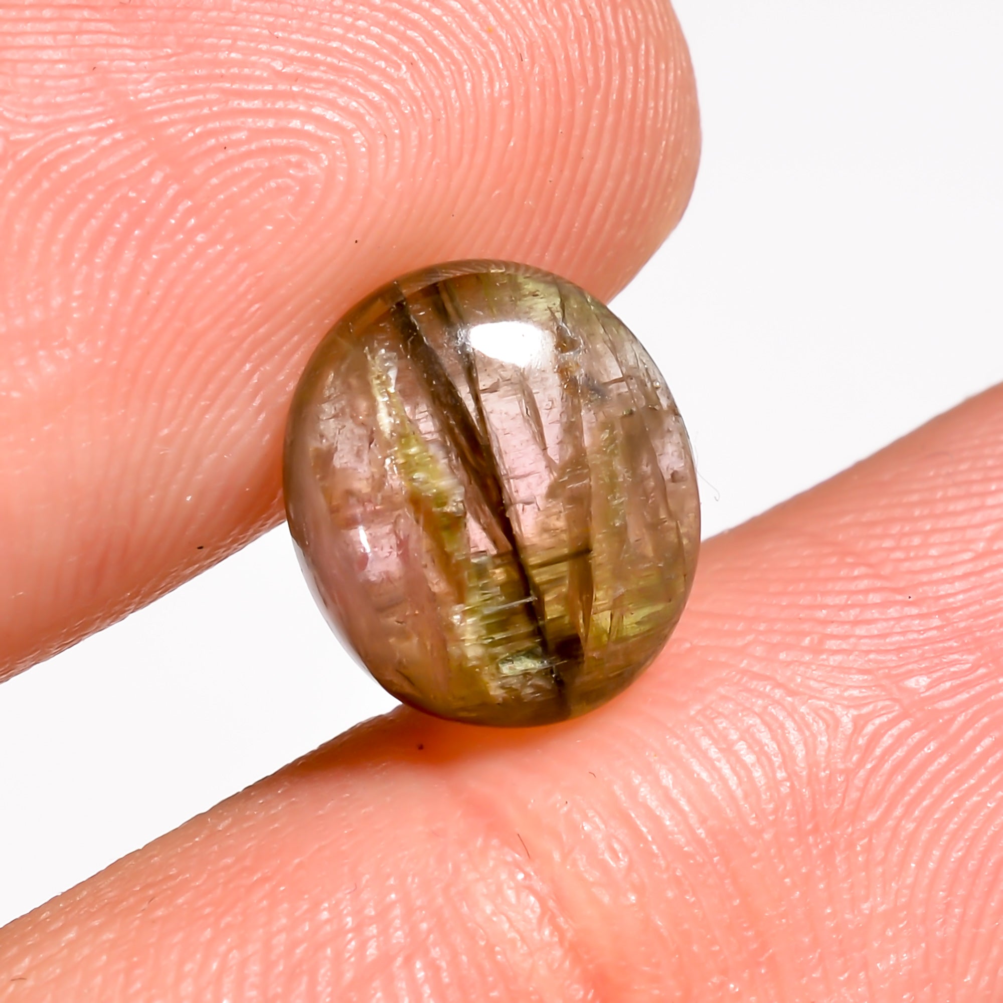 Natural Tourmaline With Rare Cats Eye Effect Oval Shape Cabochon Loose Gemstone 3 Ct.10X9X3 mm Y-9821