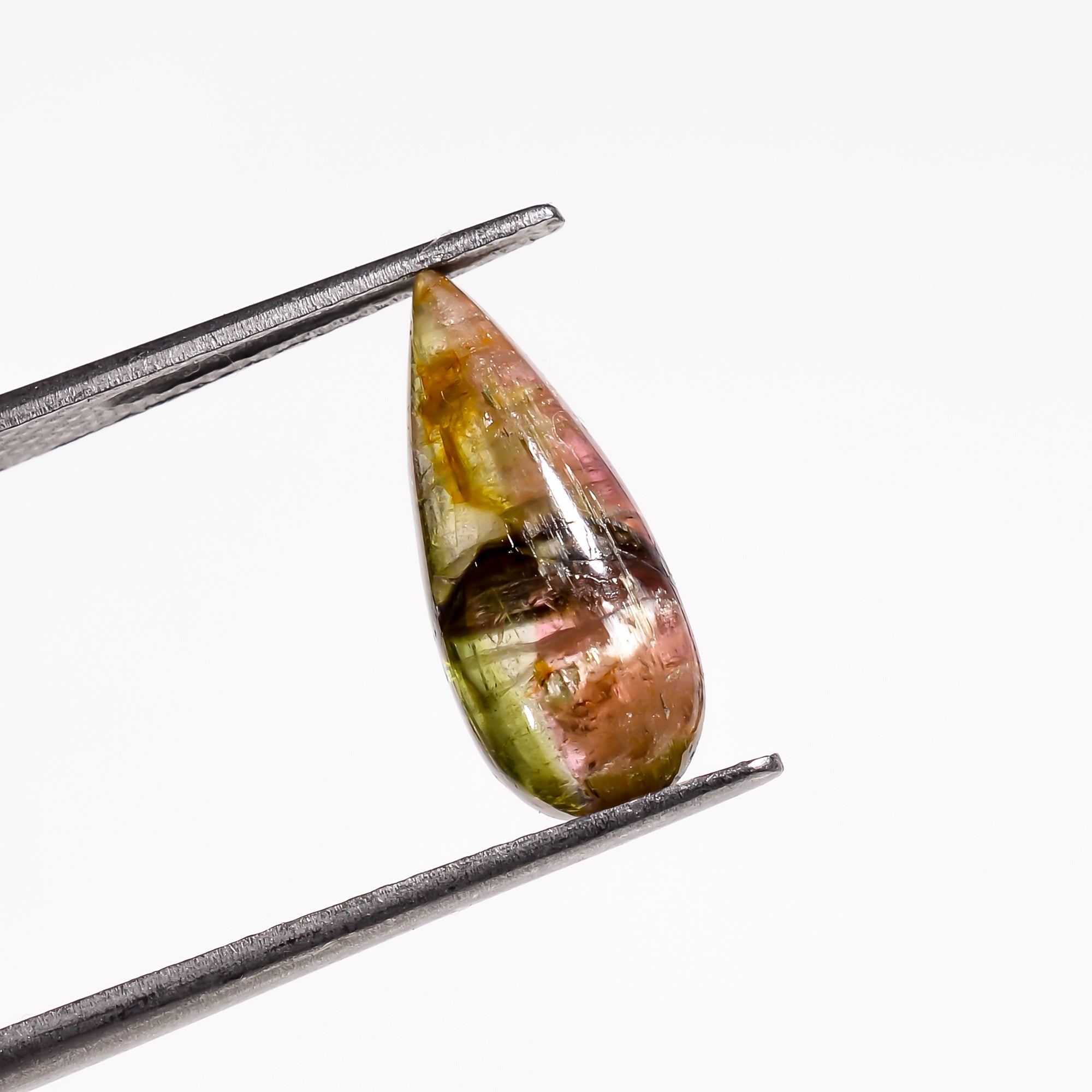 Natural Tourmaline With Rare Cats Eye Effect Pear Shape Cabochon Loose Gemstone  2 Ct. 14X6X3 mm Y-9823