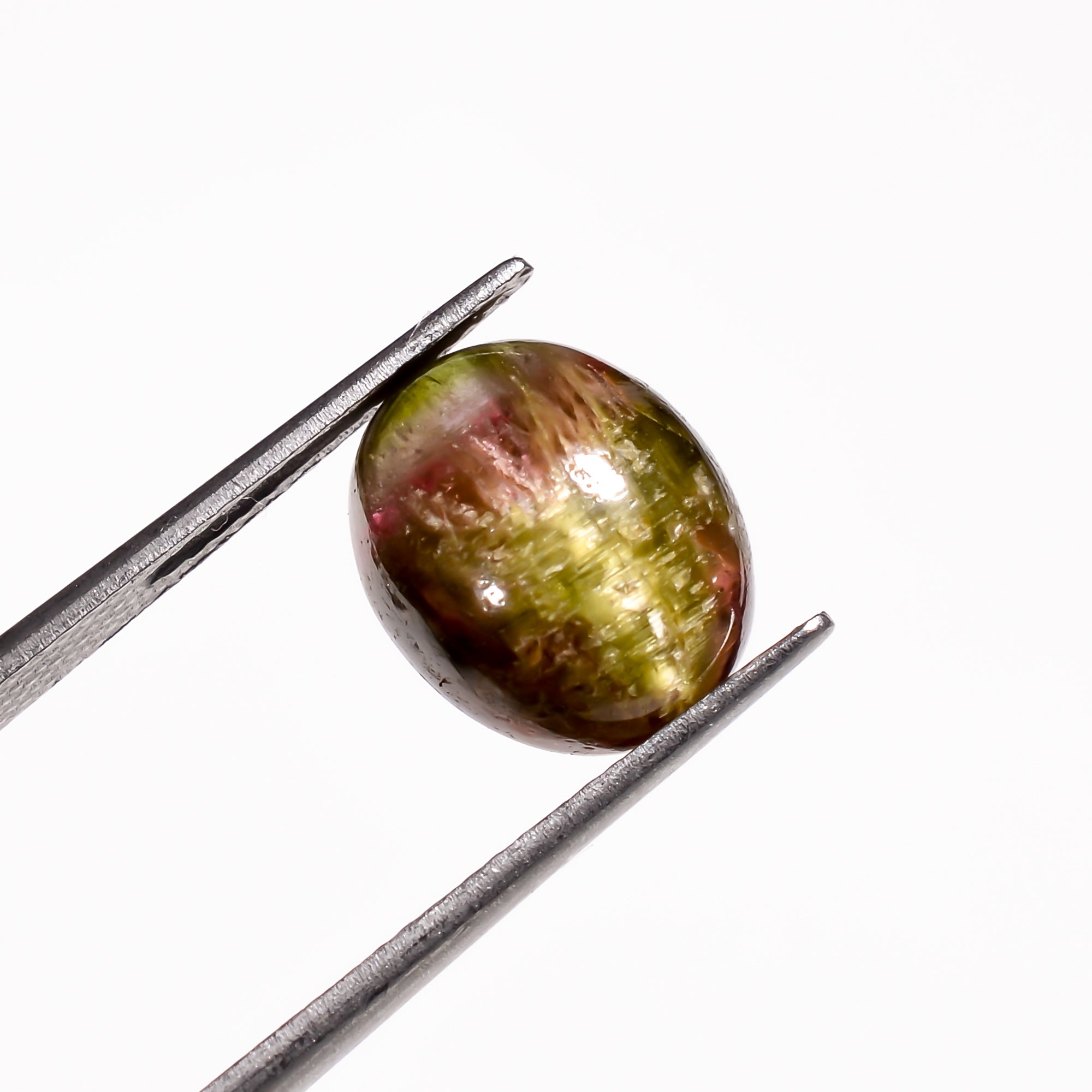Natural Tourmaline With Rare Cats Eye Effect Oval Shape Cabochon Loose Gemstone 5 Ct. 11X9X6 mm Y-9824