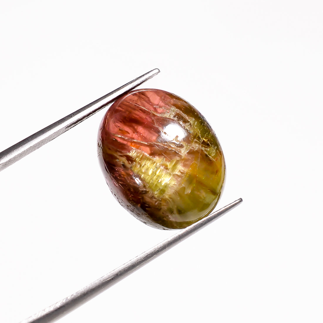 Natural Tourmaline With Rare Cats Eye Effect Oval Shape Cabochon Loose Gemstone  12.5 Ct. 16X13X6 mm Y-9825