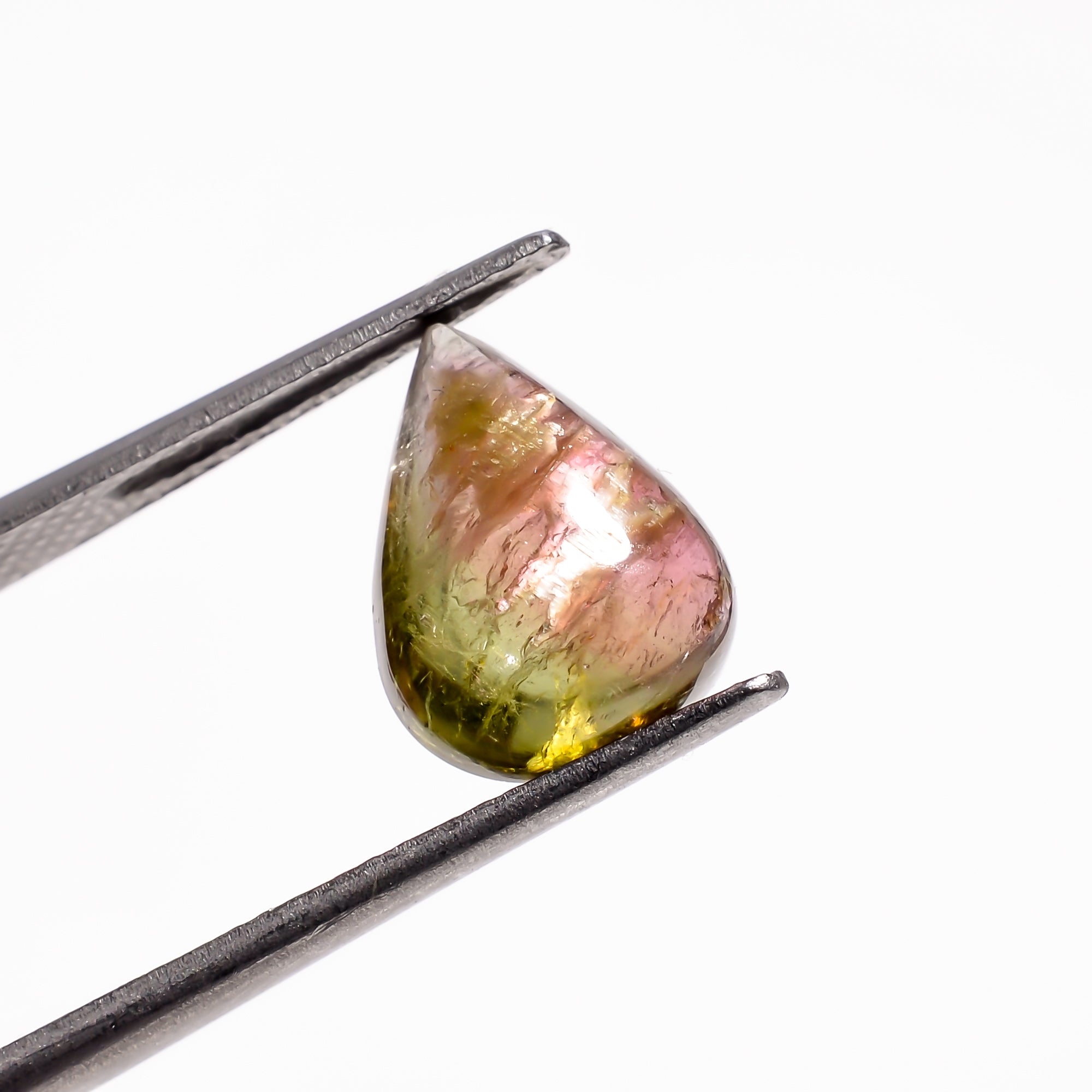 Natural Tourmaline With Rare Cats Eye Effect Pear Shape Cabochon Loose Gemstone  3.5 Ct. 11X8X5 mm Y-9827