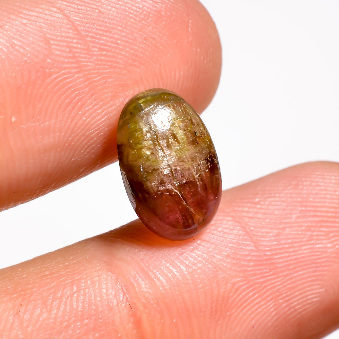 Natural Tourmaline With Rare Cats Eye Effect Oval Shape Cabochon Loose Gemstone  3 Ct. 11X7X4 mm Y-9832