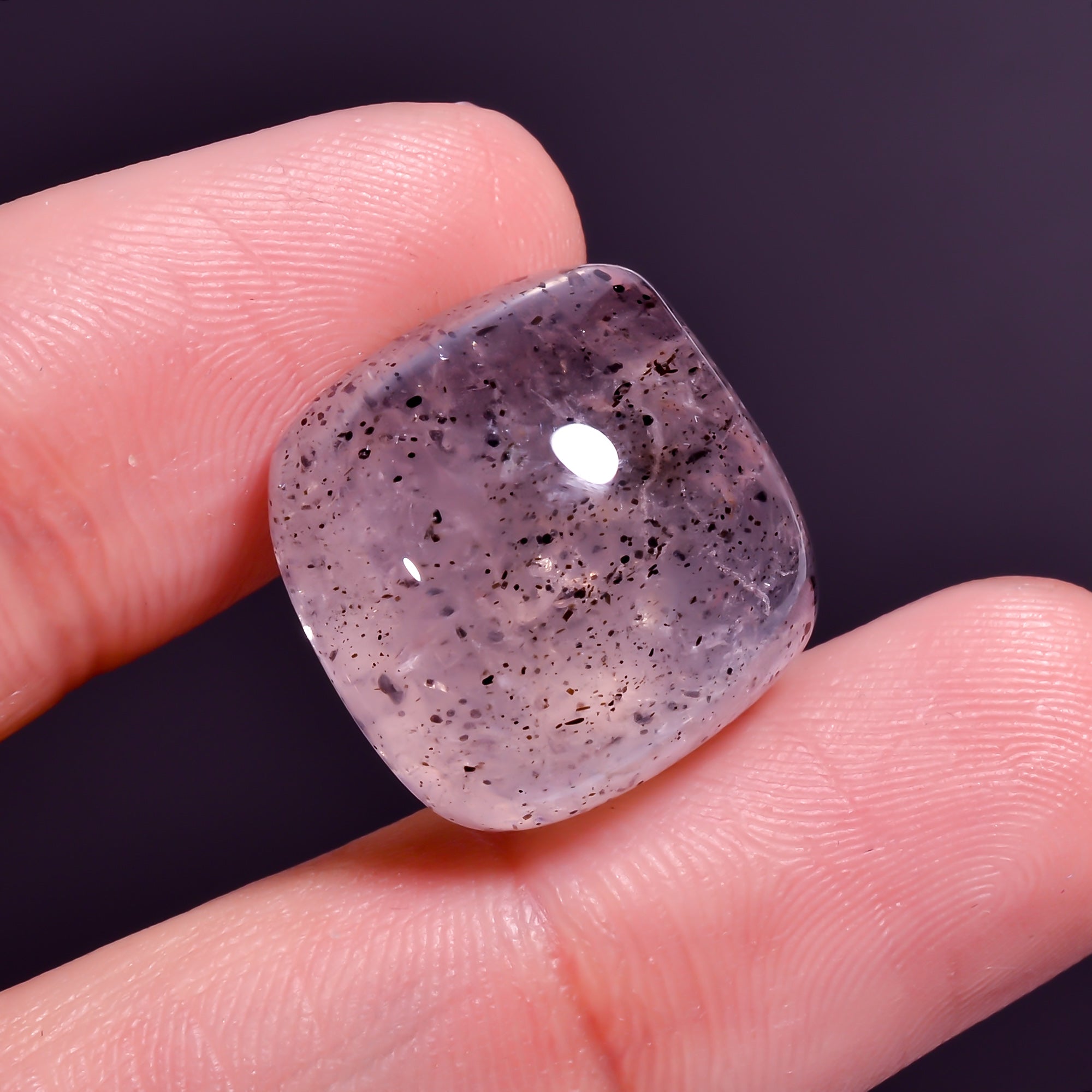 Natural Rose Quartz With Hematite Cushion Shape Cabochon For Making Jewellary 25.5 Ct. 17X17X9 mm Y-9841