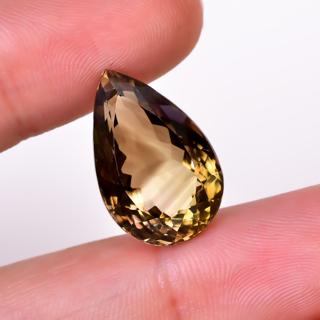 Natural Lemon Smoky Quartz Pear Shape Cut Stone Loose Gemstone For Making Jewelry 18 Ct. 20X13X11 mm Y-9897