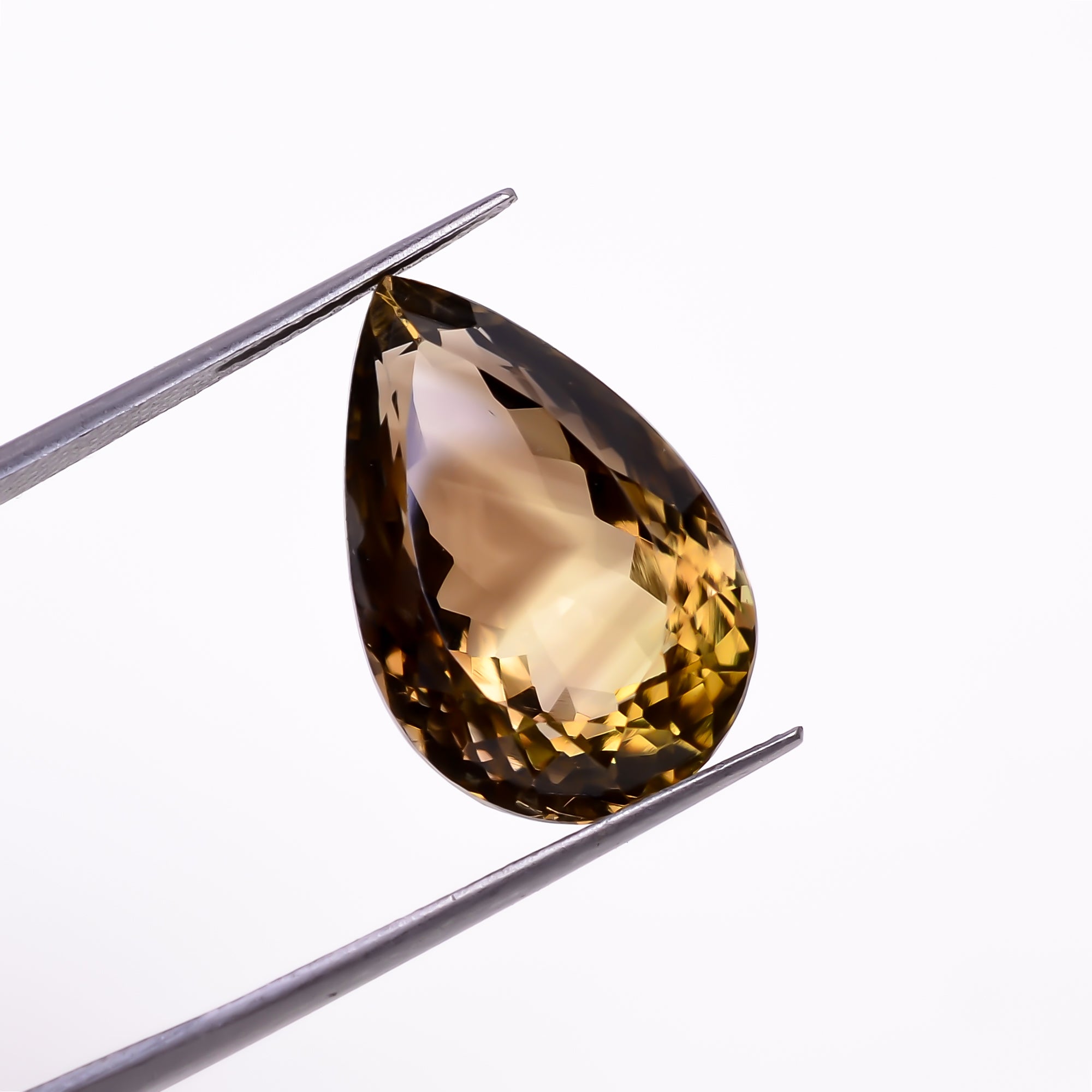 Natural Lemon Smoky Quartz Pear Shape Cut Stone Loose Gemstone For Making Jewelry 18 Ct. 20X13X11 mm Y-9897