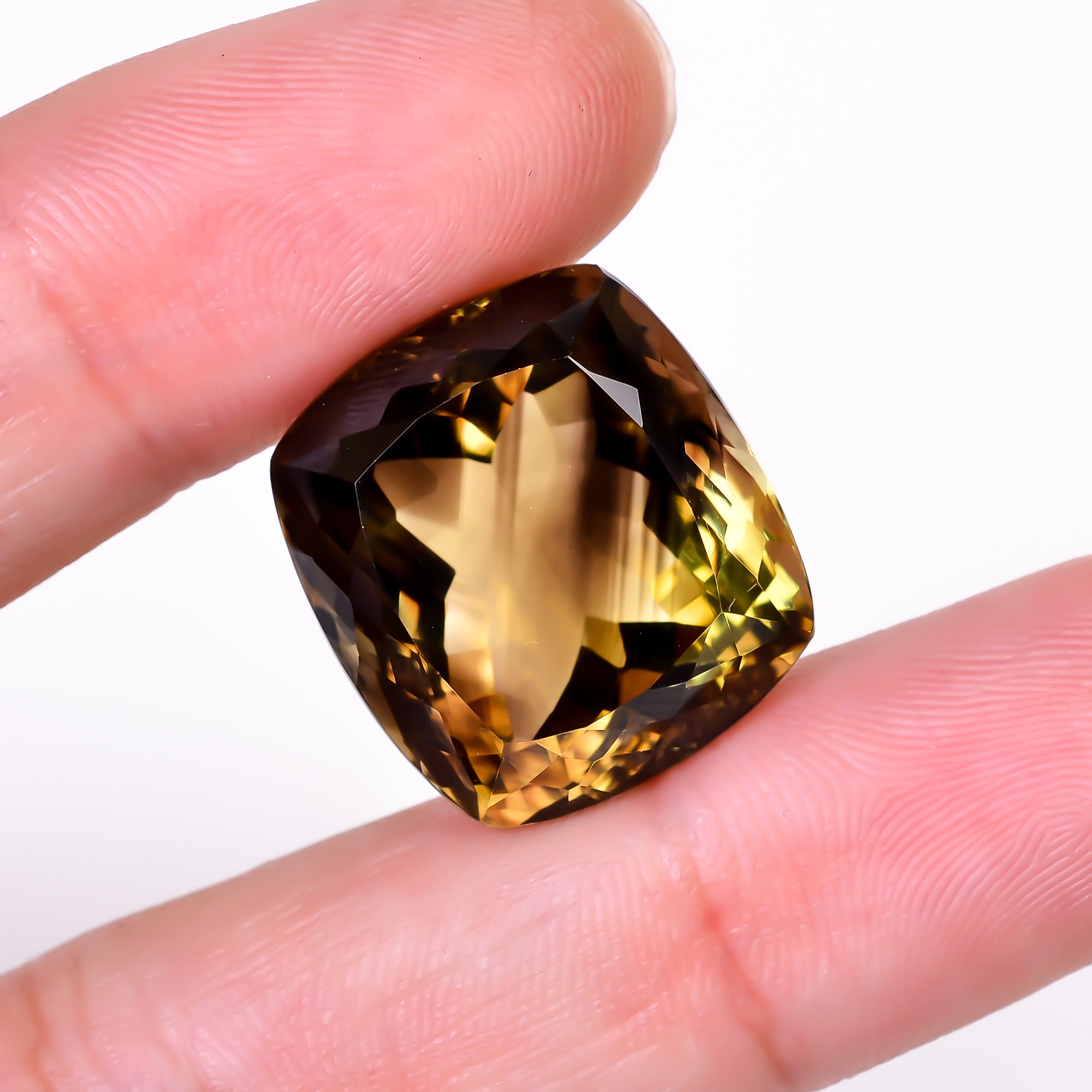 Natural Lemon Smoky Quartz Radiant Shape Cut Stone Loose Gemstone For Making Jewelry 34 Ct. 19X18X14 mm Y-9898