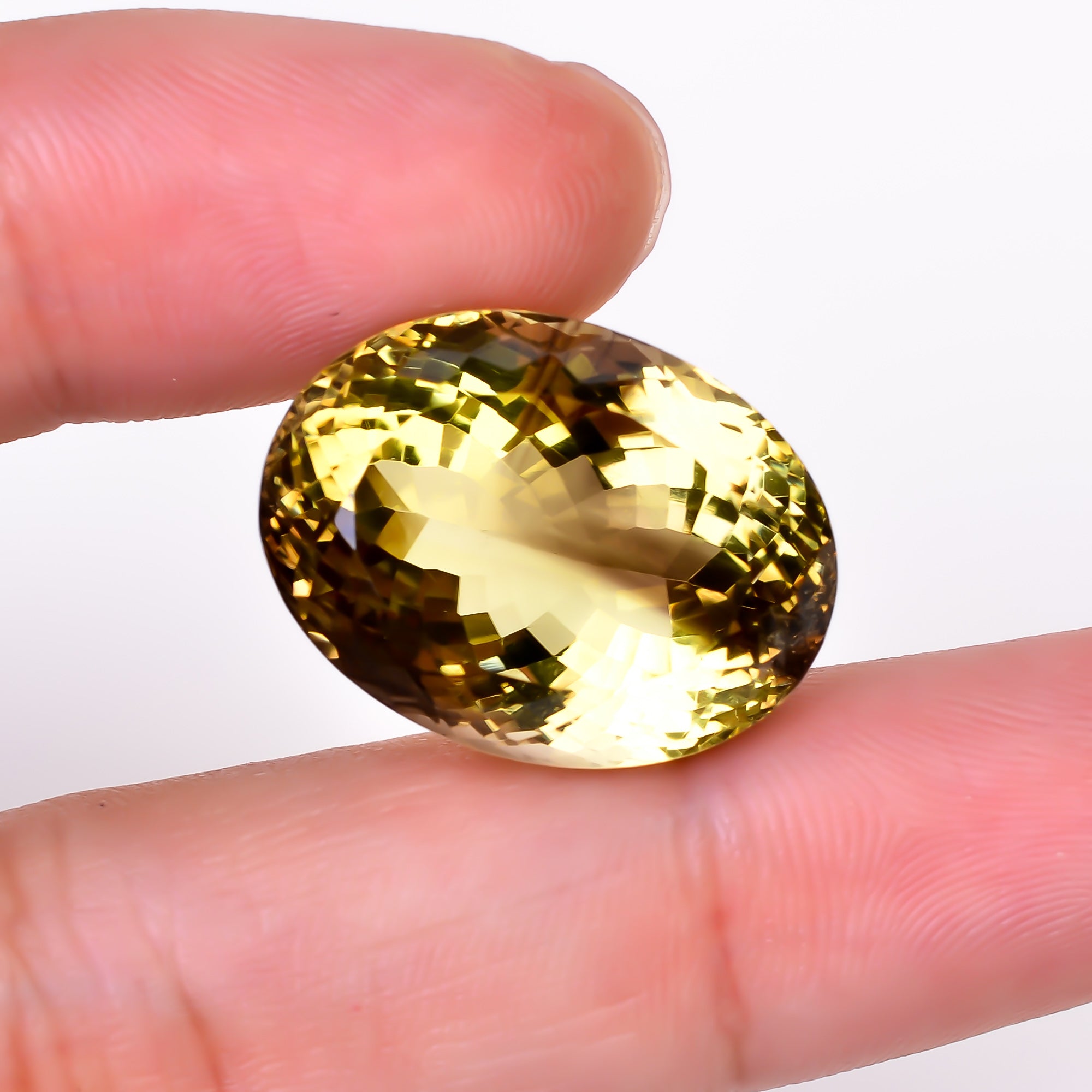 Natural Lemon Smoky Quartz Oval Shape Cut Stone Loose Gemstone For Making Jewelry 34 Ct. 22X16X14 mm Y-9899