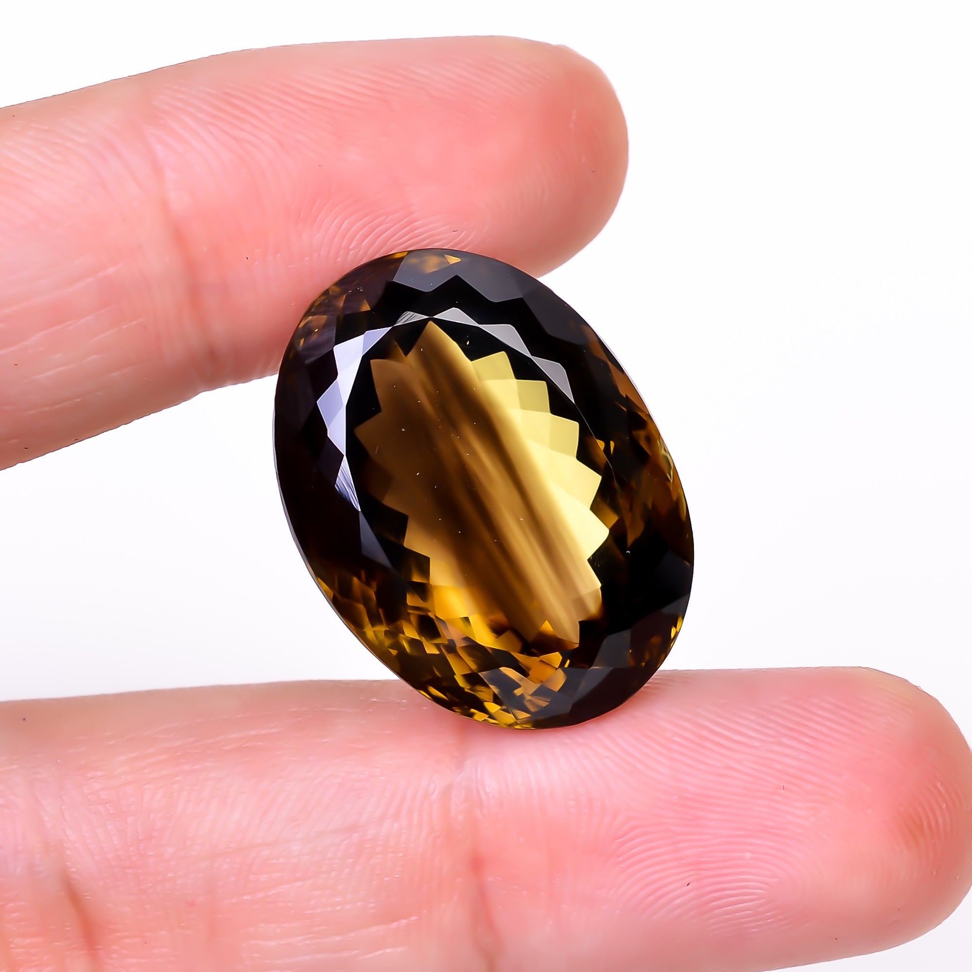 Natural Lemon Smoky Quartz Oval Shape Cut Stone Loose Gemstone For Making Jewelry 38.5 Ct. 24X18X13 mm Y-9902