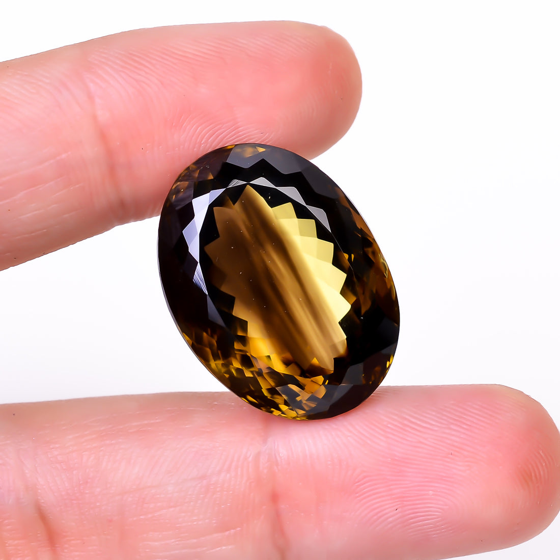 Natural Lemon Smoky Quartz Oval Shape Cut Stone Loose Gemstone For Making Jewelry 38.5 Ct. 24X18X13 mm Y-9902