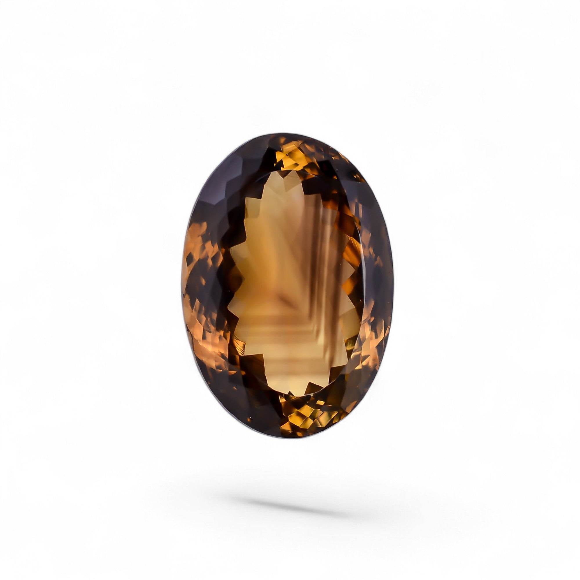 Natural Lemon Smoky Quartz Oval Shape Cut Stone Loose Gemstone For Making Jewelry 53.5 Ct. 28X20X14 mm Y-9904