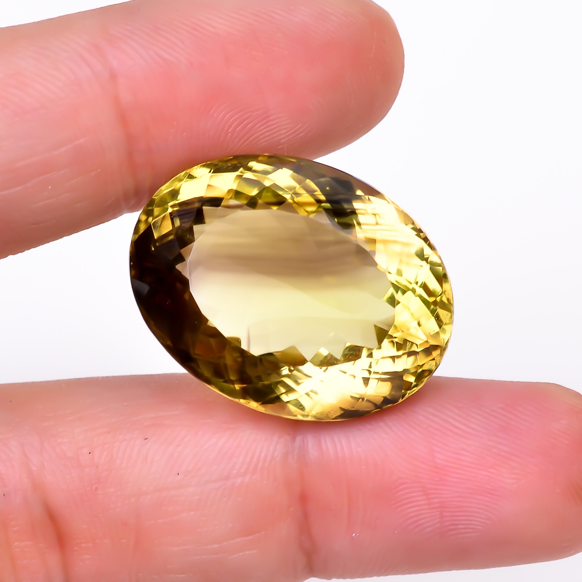 Natural Lemon Smoky Quartz Oval Shape Cut Stone Loose Gemstone For Making Jewelry 40 Ct. 25X19X13 mm Y-9909