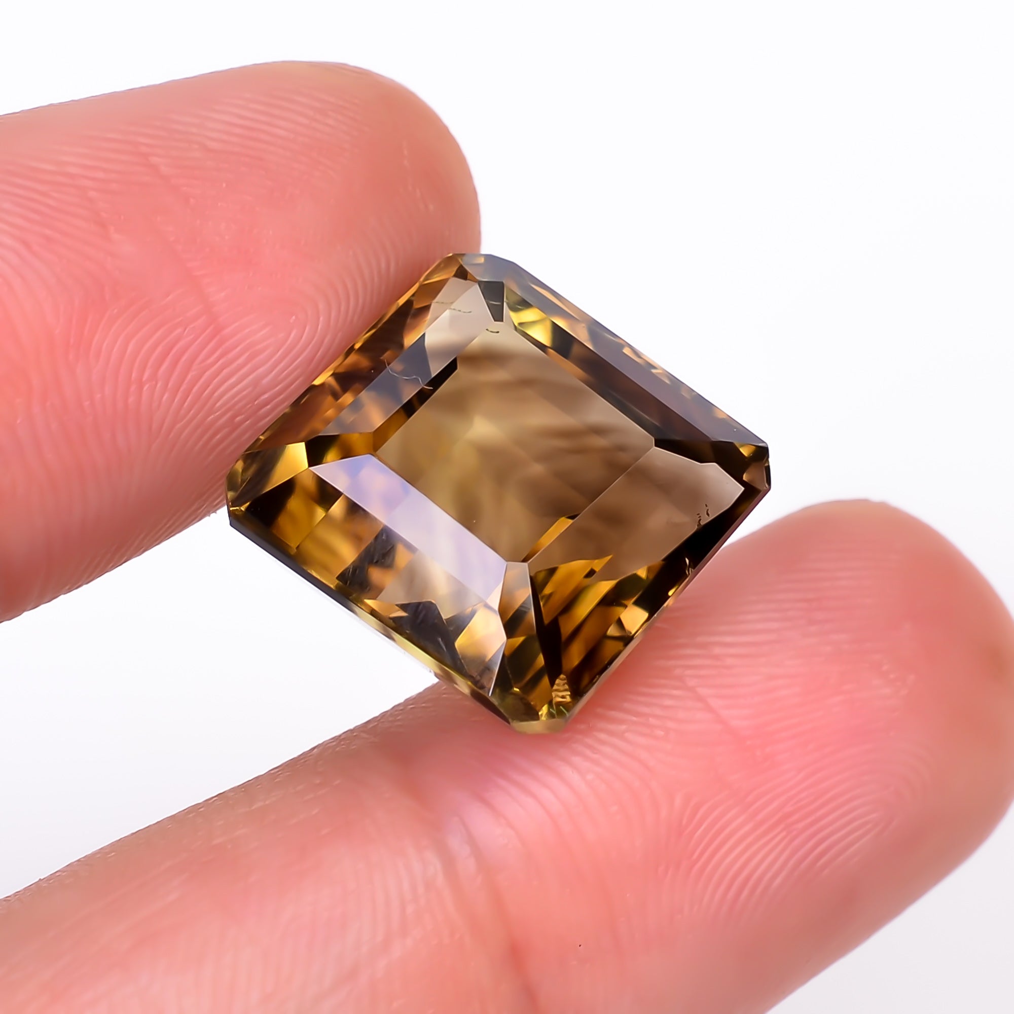 Natural Lemon Smoky Quartz Cushion Shape Cut Stone Loose Gemstone For Making Jewelry 16.5 Ct. 14X14X11 mm Y-9911
