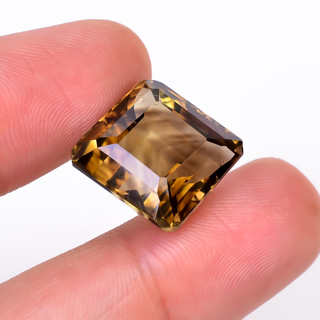 Natural Lemon Smoky Quartz Cushion Shape Cut Stone Loose Gemstone For Making Jewelry 16.5 Ct. 14X14X11 mm Y-9911
