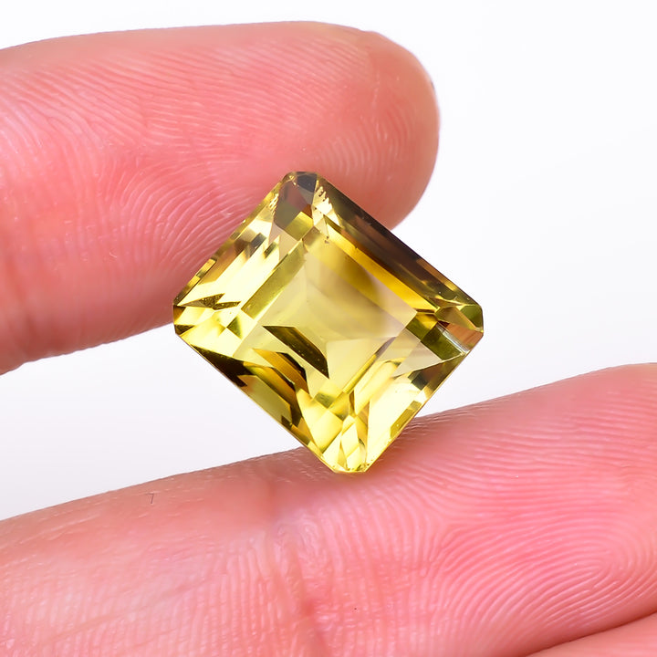 Natural Lemon Smoky Quartz Radiant Shape Cut Stone Loose Gemstone For Making Jewelry 11.5 Ct. 13X11X10 mm Y-9912