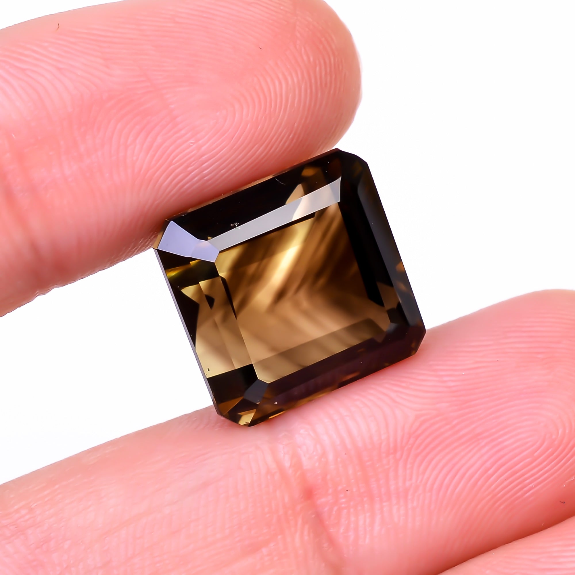 Natural Lemon Smoky Quartz Cushion Shape Cut Stone Loose Gemstone For Making Jewelry 17.5 Ct. 14X14X10 mm Y-9917