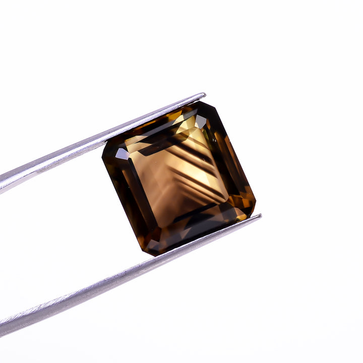 Natural Lemon Smoky Quartz Cushion Shape Cut Stone Loose Gemstone For Making Jewelry 17.5 Ct. 14X14X10 mm Y-9917
