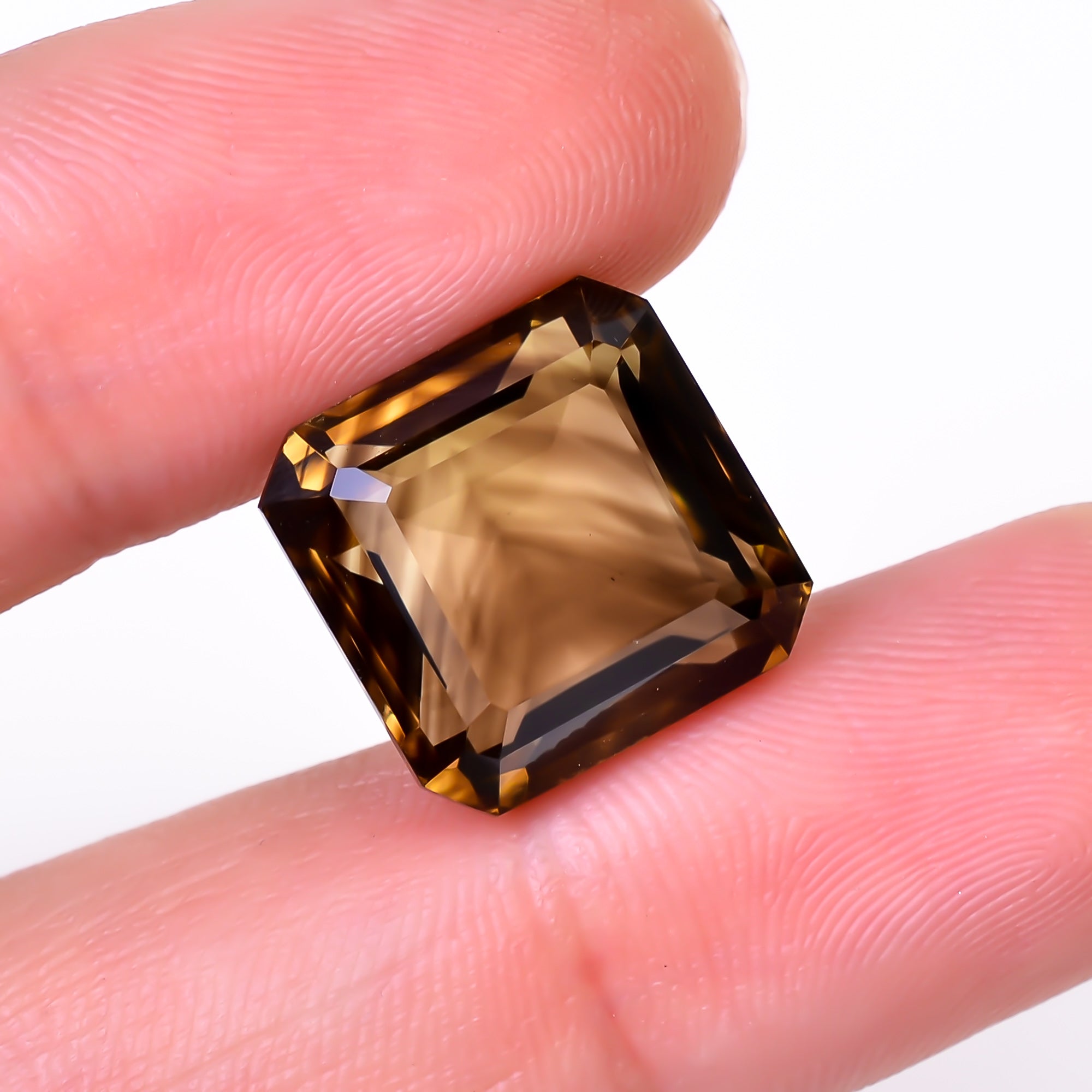 Natural Lemon Smoky Quartz Radiant Shape Cut Stone Loose Gemstone For Making Jewelry 15.5 Ct. 14X14X10 mm Y-9919