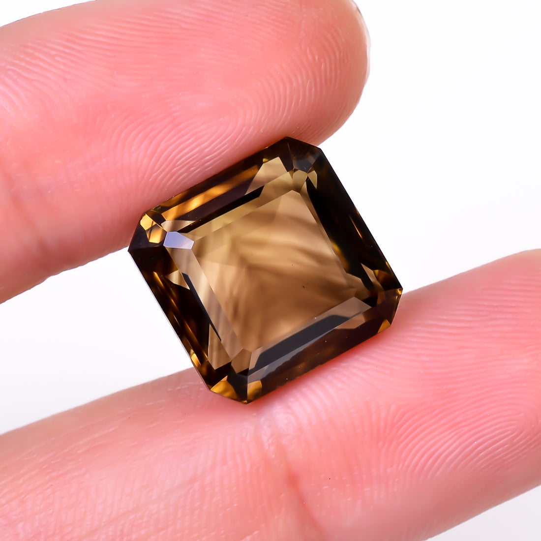 Natural Lemon Smoky Quartz Radiant Shape Cut Stone Loose Gemstone For Making Jewelry 15.5 Ct. 14X14X10 mm Y-9919