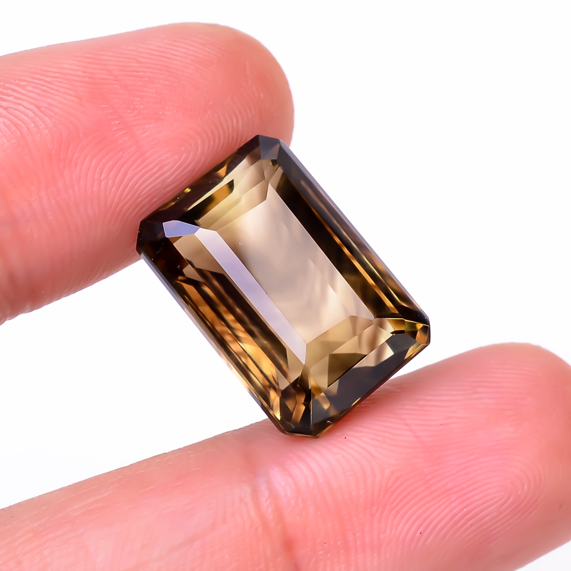 Natural Lemon Smoky Quartz Radiant Shape Cut Stone Loose Gemstone For Making Jewelry 17.5 Ct. 18X12X10 mm Y-9923