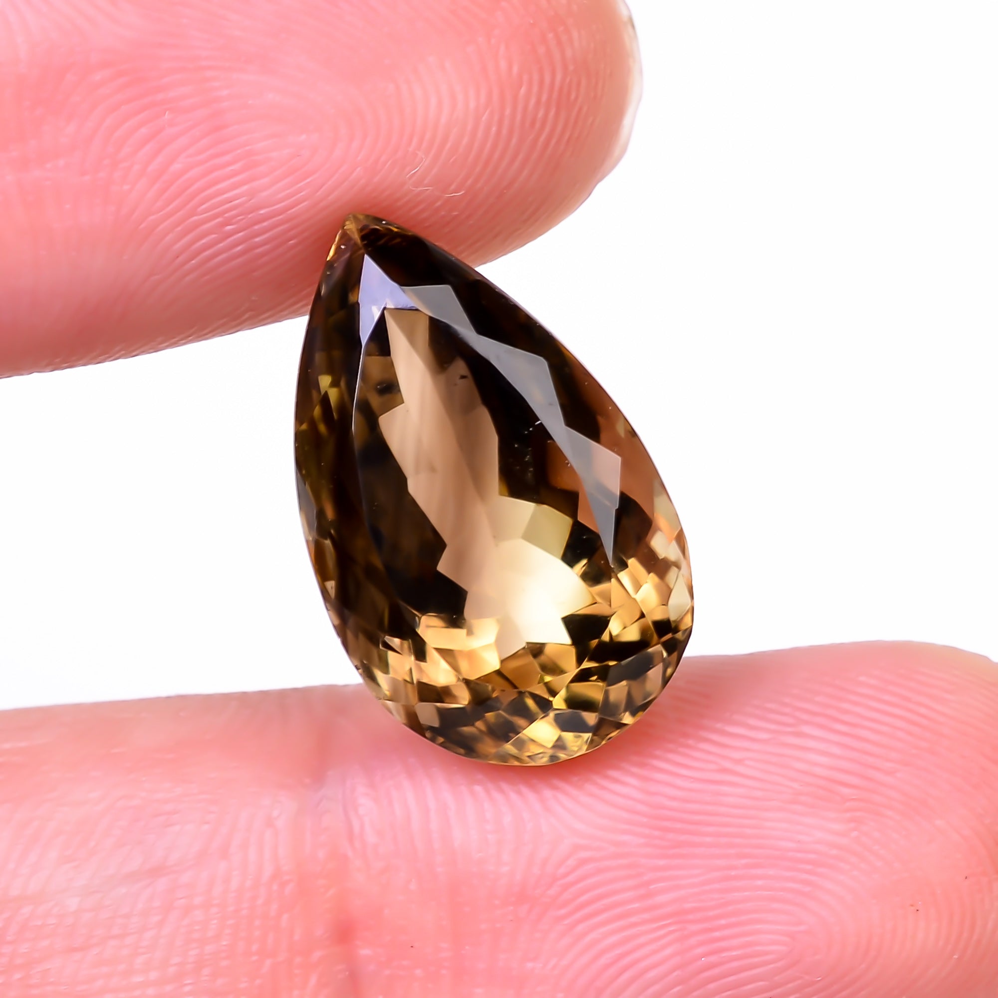 Natural Lemon Smoky Quartz Pear Shape Cut Stone Loose Gemstone For Making Jewelry 12 Ct. 18X11X10 mm Y-9928