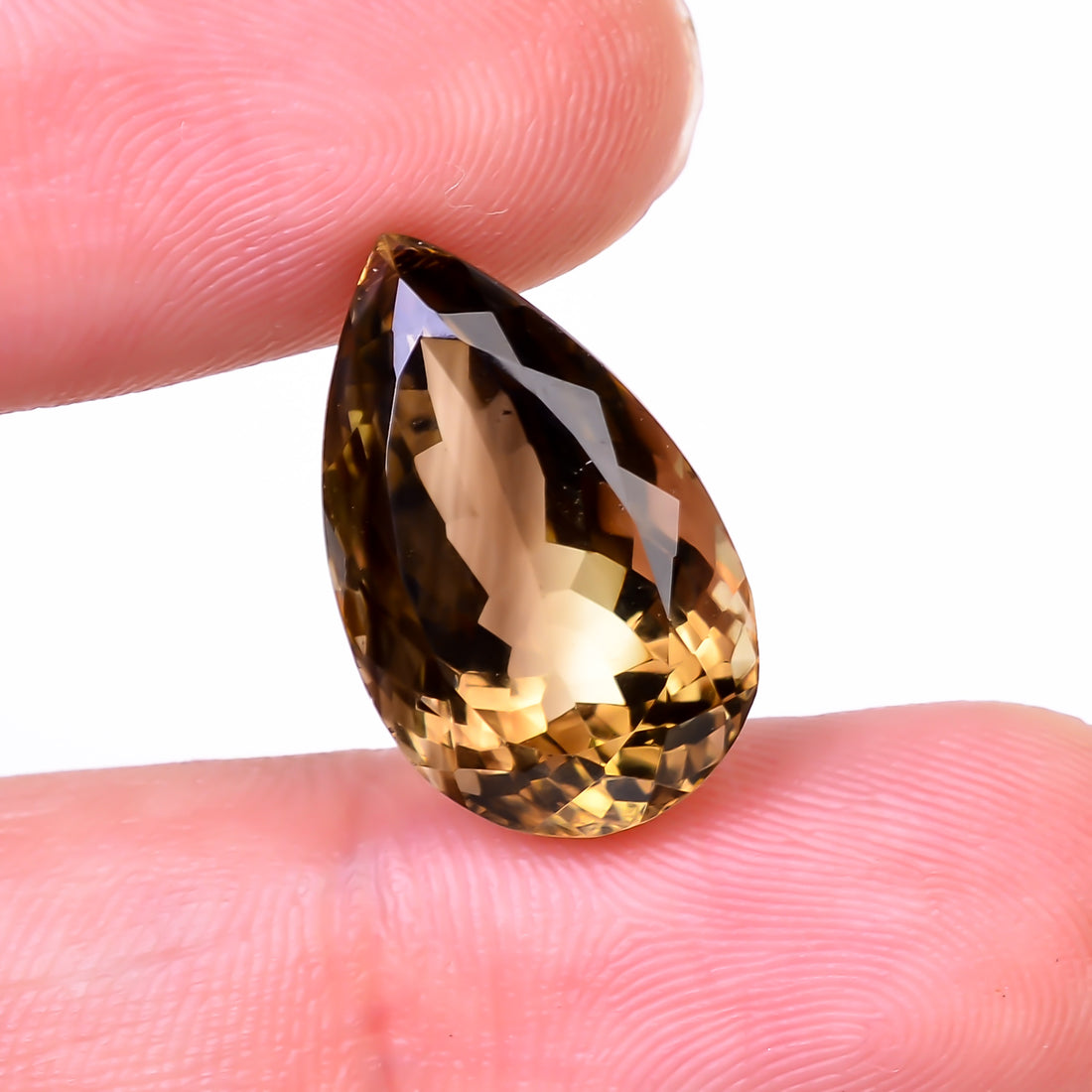 Natural Lemon Smoky Quartz Pear Shape Cut Stone Loose Gemstone For Making Jewelry 12 Ct. 18X11X10 mm Y-9928