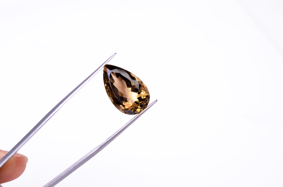 Natural Lemon Smoky Quartz Pear Shape Cut Stone Loose Gemstone For Making Jewelry 12 Ct. 18X11X10 mm Y-9928