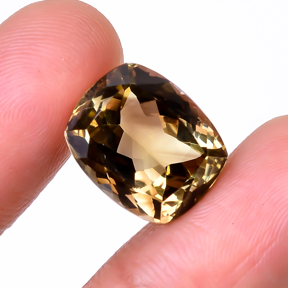 Natural Lemon Smoky Quartz Radiant Shape Cut Stone Loose Gemstone For Making Jewelry 13.5 Ct. 14X12X10 mm Y-9932
