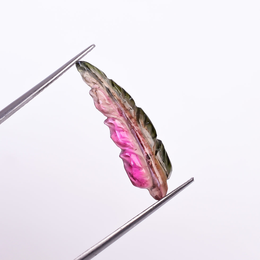 Natural Watermelon Tourmaline Leaf Shape Carved Loose Gemstone For Making Jewelry 3.55 Ct. 23X6X3 mm Y-9936