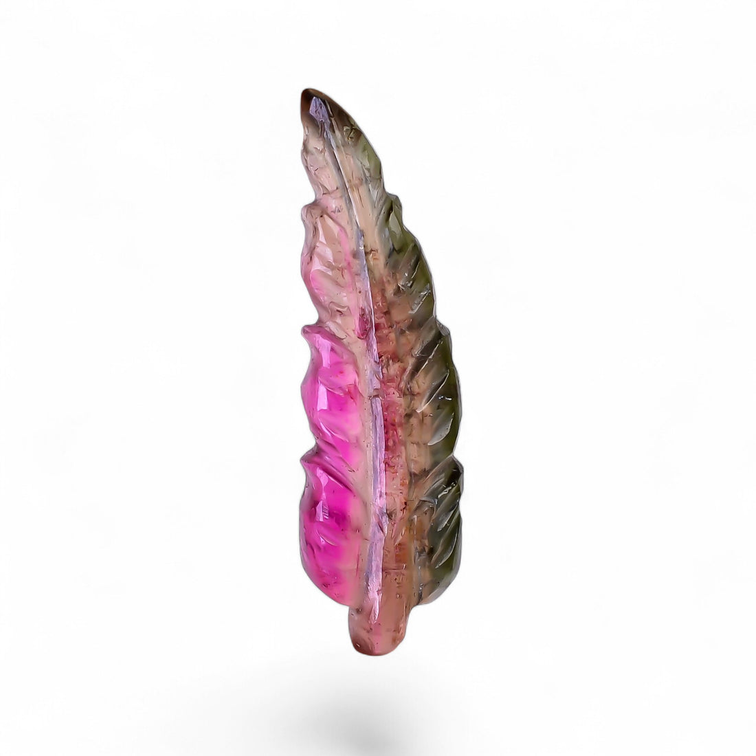 Natural Watermelon Tourmaline Leaf Shape Carved Loose Gemstone For Making Jewelry 3.55 Ct. 23X6X3 mm Y-9936