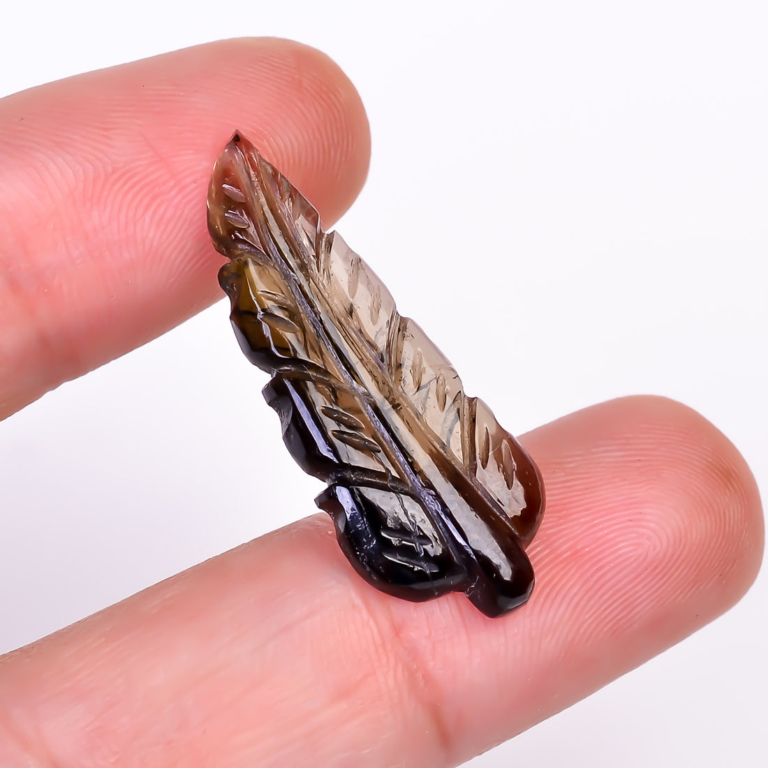 Natural Tourmaline Leaf Shape Carved Loose Gemstone For Making Jewelry 10.55 Ct. 31X12X3 mm Y-9939