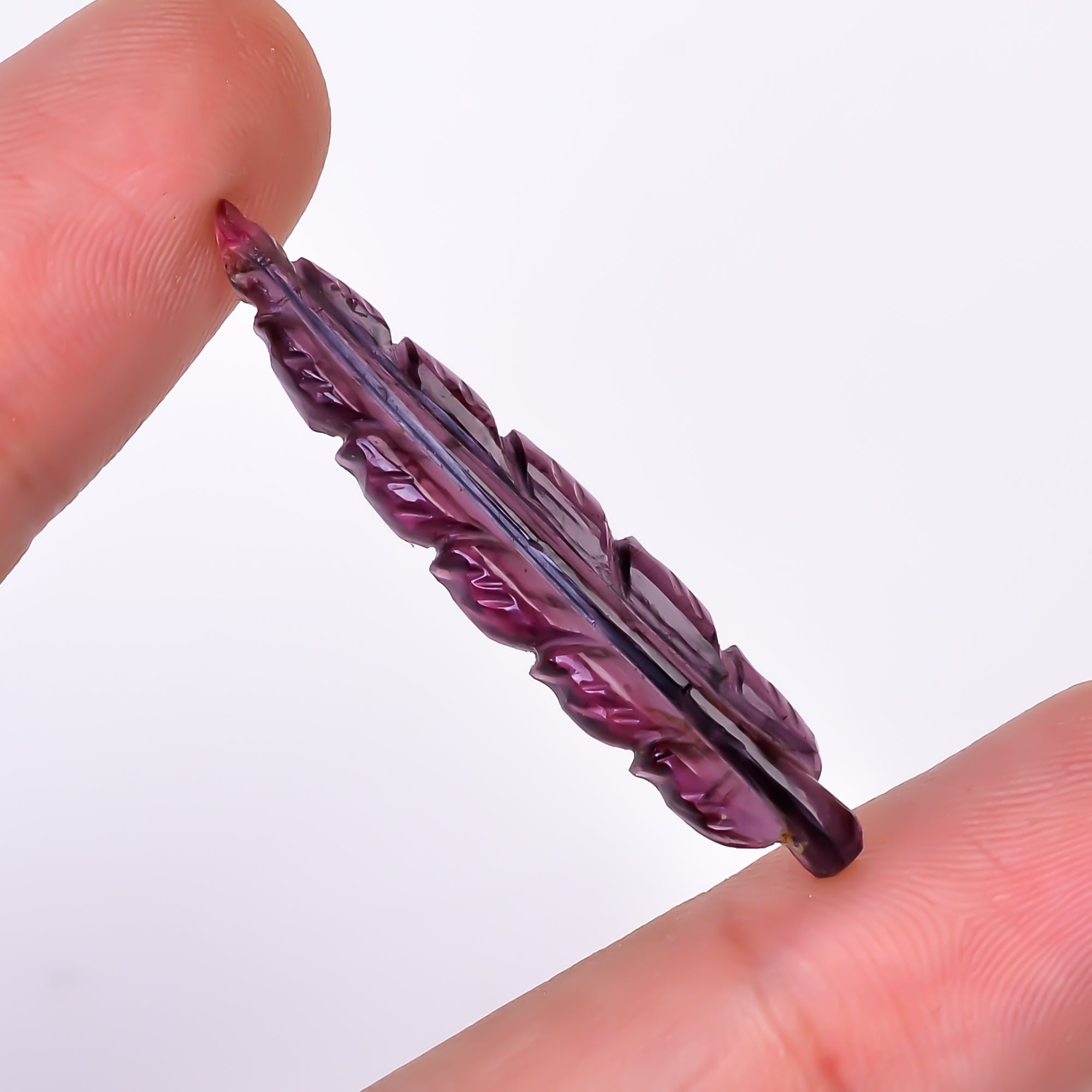 Natural Watermelon Tourmaline Leaf Shape Carved Loose Gemstone For Making Jewelry 7.45 Ct. 37X7X3 mm Y-9940