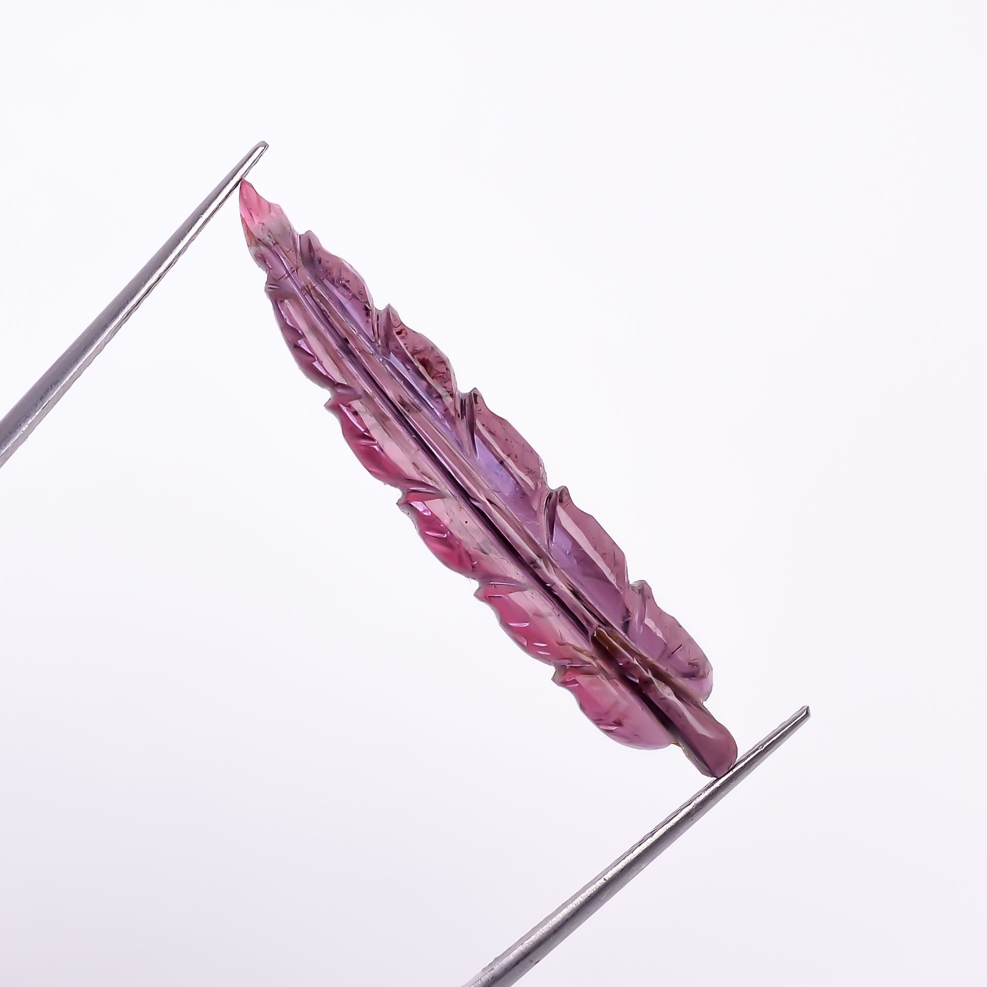 Natural Watermelon Tourmaline Leaf Shape Carved Loose Gemstone For Making Jewelry 7.45 Ct. 37X7X3 mm Y-9940