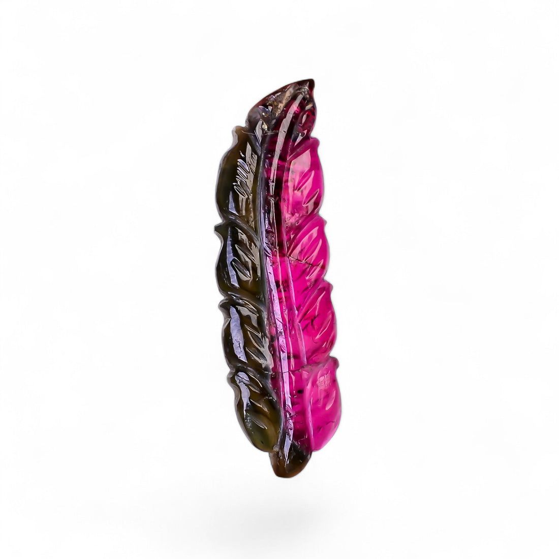 Natural Watermelon Tourmaline Leaf Shape Carved Loose Gemstone For Making Jewelry 8.25 Ct. 31X9X3 mm Y-9941