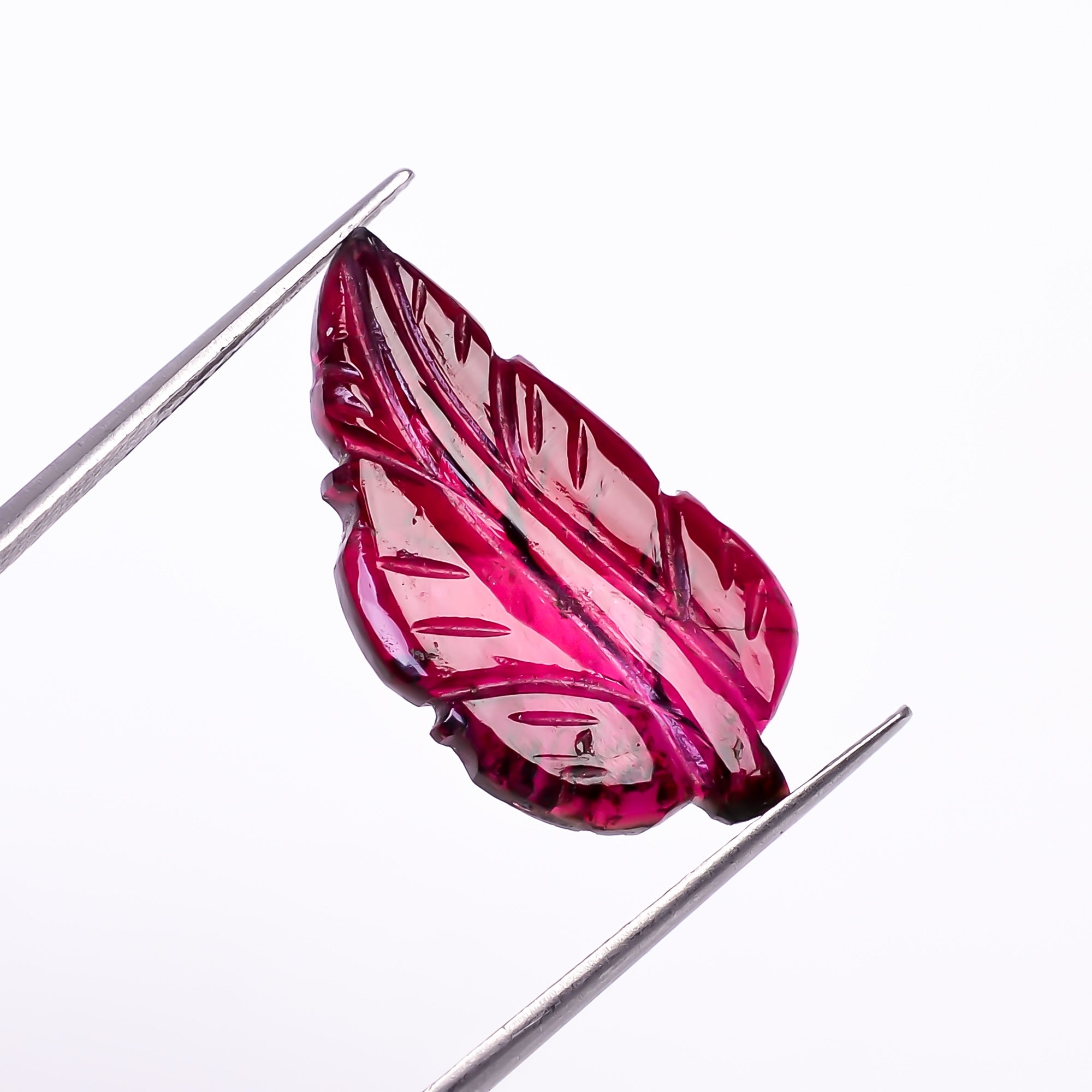 Natural Pink Tourmaline Leaf Shape Carved Loose Gemstone For Making Jewelry 6.15 Ct. 24X13X2 mm Y-9942