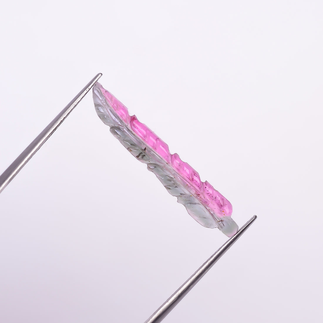 Natural Watermelon Tourmaline Leaf Shape Carved Loose Gemstone For Making Jewelry 2.65 Ct. 28X5X2 mm Y-9947