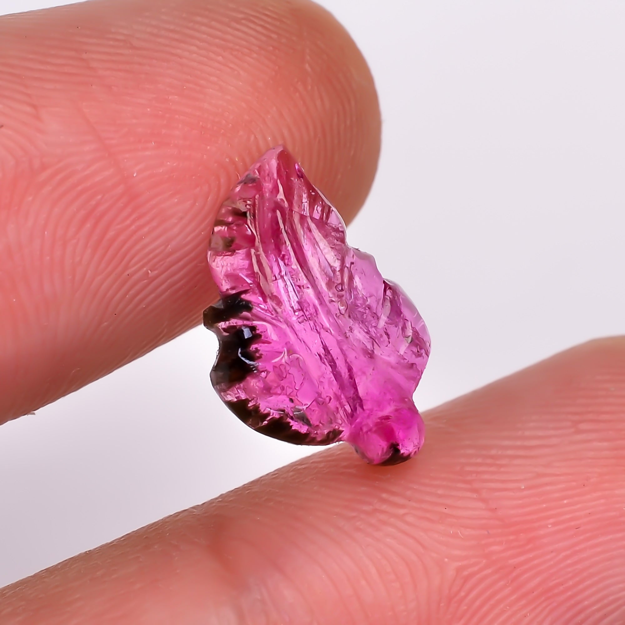 Natural Pink Tourmaline Leaf Shape Carved Loose Gemstone For Making Jewelry 2.9 Ct. 13X8X3 mm Y-9948