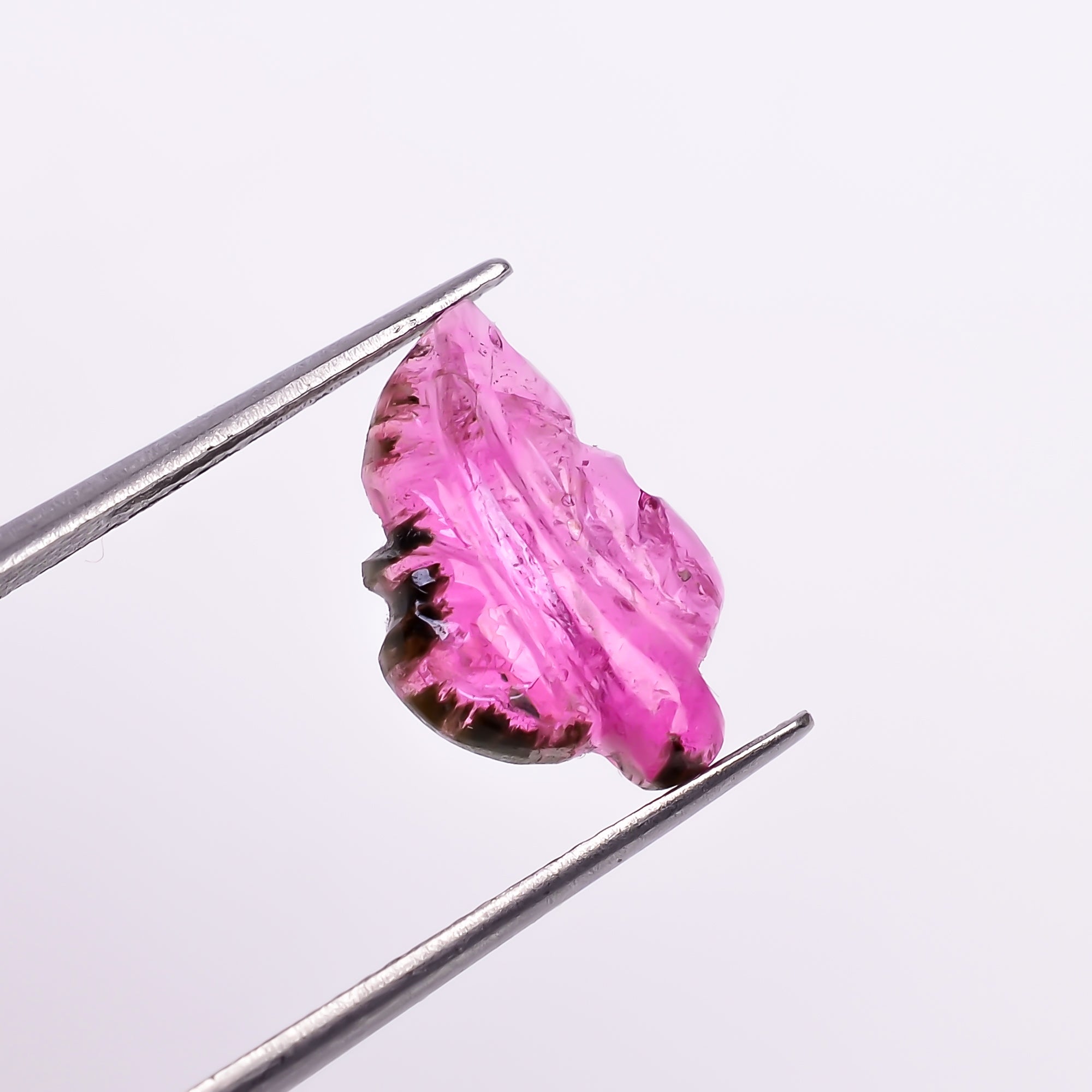 Natural Pink Tourmaline Leaf Shape Carved Loose Gemstone For Making Jewelry 2.9 Ct. 13X8X3 mm Y-9948