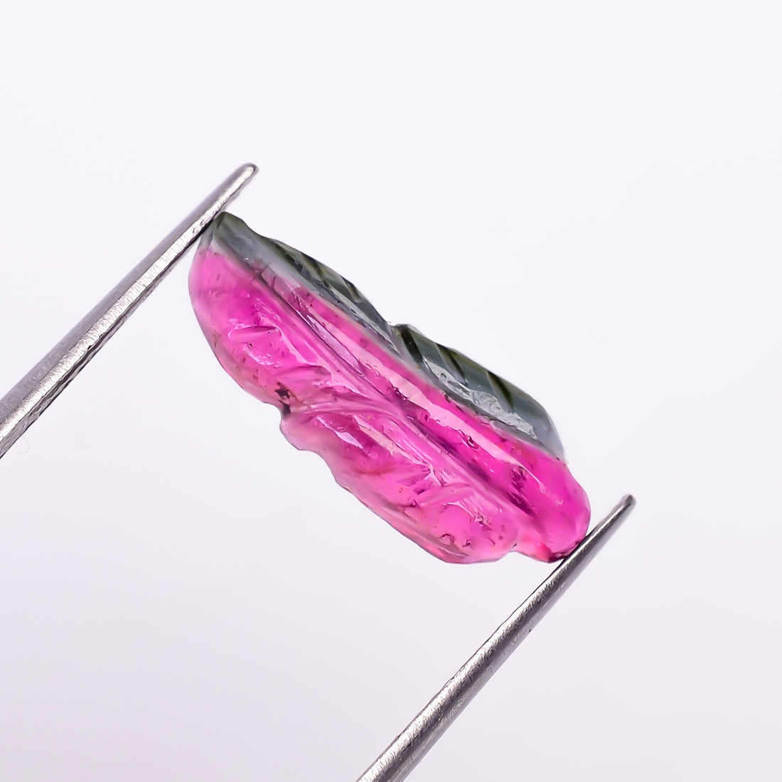 Natural Watermelon Tourmaline Leaf Shape Carved Loose Gemstone For Making Jewelry 2.85 Ct. 17X6X3 mm Y-9949