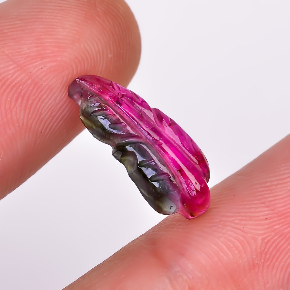 Natural Watermelon Tourmaline Leaf Shape Carved Loose Gemstone For Making Jewelry 3.3 Ct. 17X6X3 mm Y-9952