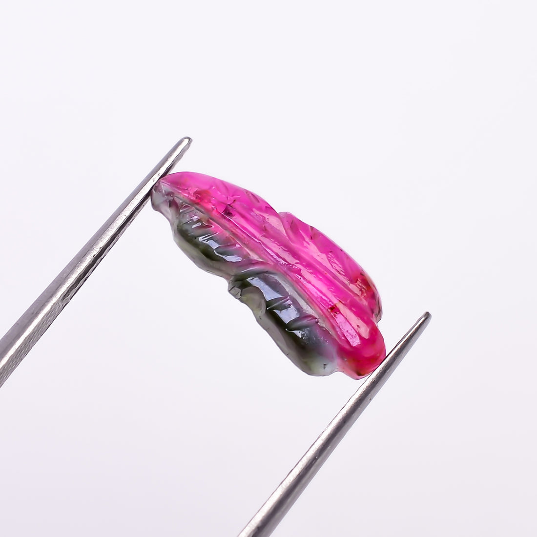 Natural Watermelon Tourmaline Leaf Shape Carved Loose Gemstone For Making Jewelry 3.3 Ct. 17X6X3 mm Y-9952