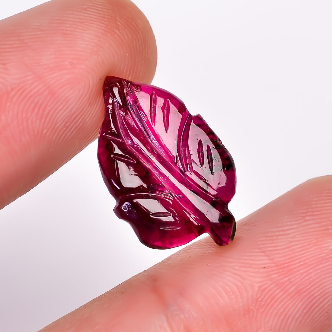 Natural Pink Tourmaline Leaf Shape Carved Loose Gemstone For Making Jewelry 4.05 Ct. 19X12X2 mm Y-9953