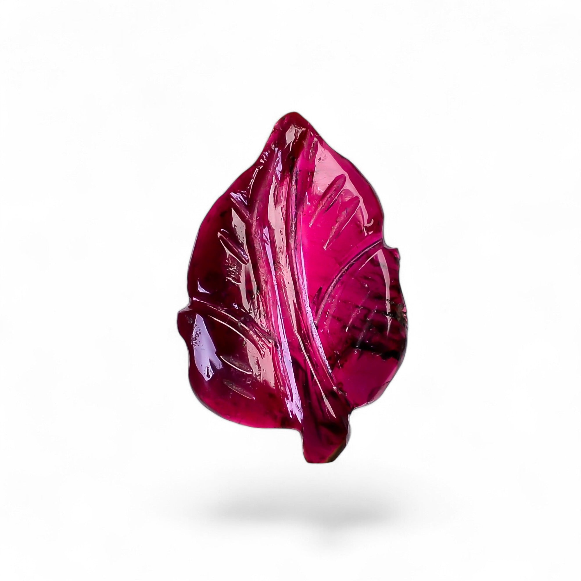 Natural Pink Tourmaline Leaf Shape Carved Loose Gemstone For Making Jewelry 4.05 Ct. 19X12X2 mm Y-9953