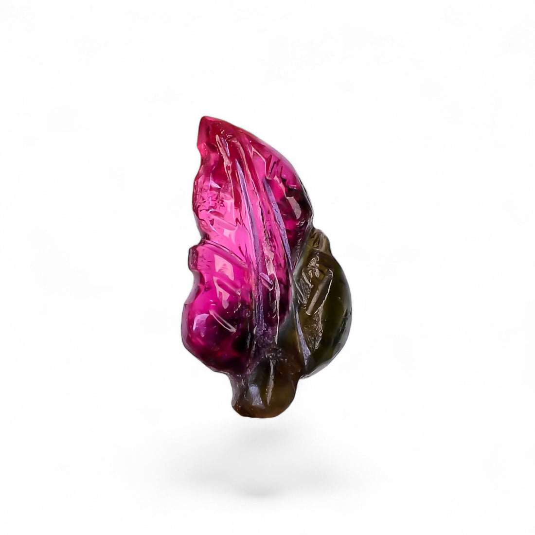 Natural Watermelon Tourmaline Leaf Shape Carved Loose Gemstone For Making Jewelry 2 Ct. 14X7X2 mm Y-9956