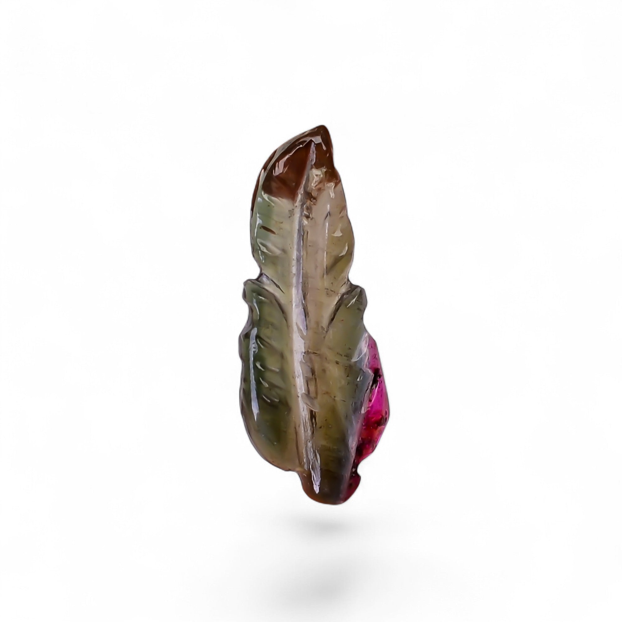 Natural Watermelon Tourmaline Leaf Shape Carved Loose Gemstone For Making Jewelry 1.05 Ct. 15X5X2 mm Y-9957